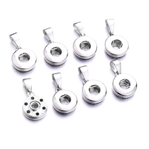 12mm Snap Button Base Pendant Charms for DIY Ginger Snaps Necklace Bracelet
