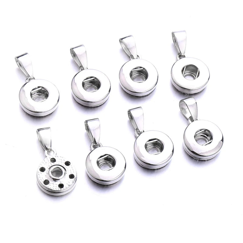 12mm Snap Button Base Pendant Charms for DIY Ginger Snaps Necklace Bracelet