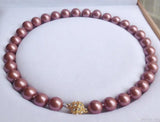 12mm South Shell Pearl Beads Necklace with Magnet Clasp