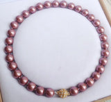 12mm South Shell Pearl Beads Necklace with Magnet Clasp