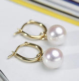 12mm Tahitian South Sea Shell Pearl Earring 18k Aurora Flawless