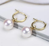 12mm Tahitian South Sea Shell Pearl Earring 18k Aurora Flawless
