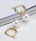 12mm Tahitian South Sea Shell Pearl Earring 18k Aurora Flawless