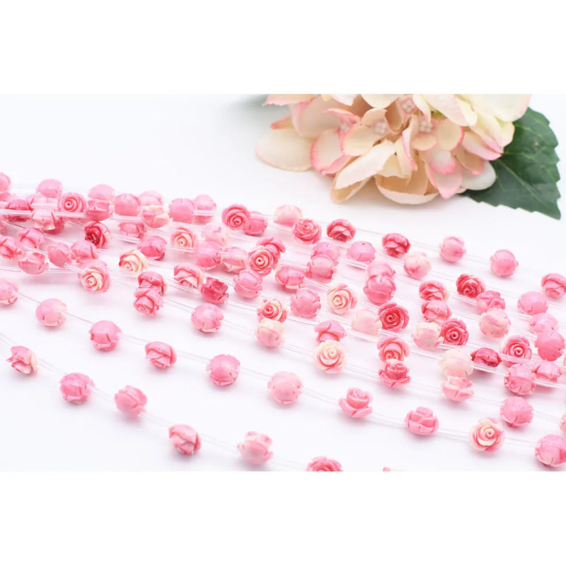 12mm Tender Pink Rose Flower DIY Jewelry Making