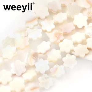 12mm Natural Shell Six Petal Flower Beads Pendant Loose Spacer Beads