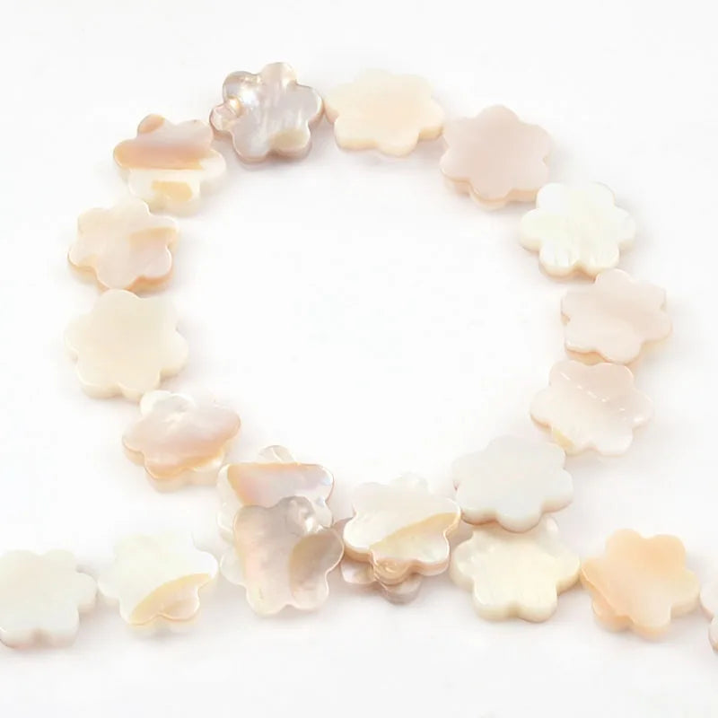 12mm Natural Shell Six Petal Flower Beads Pendant Loose Spacer Beads