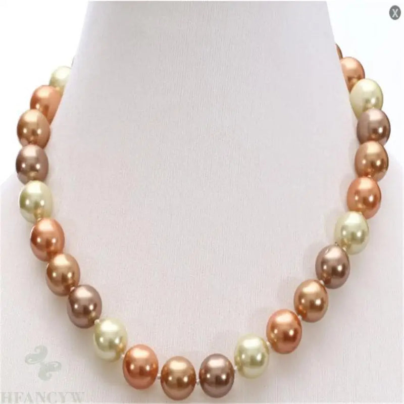 12mm Multi-Color South Sea Pearl Necklace 18 Inches