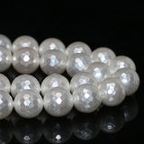 12mm Shell Pearl Faceted Round Loose Beads for Jewelry Making