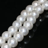 12mm Shell Pearl Faceted Round Loose Beads for Jewelry Making