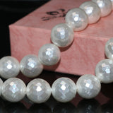 12mm Shell Pearl Faceted Round Loose Beads for Jewelry Making