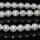 12mm Shell Pearl Faceted Round Loose Beads for Jewelry Making