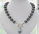12mm Shell Pearl Necklace with Drip Pendant 18inch