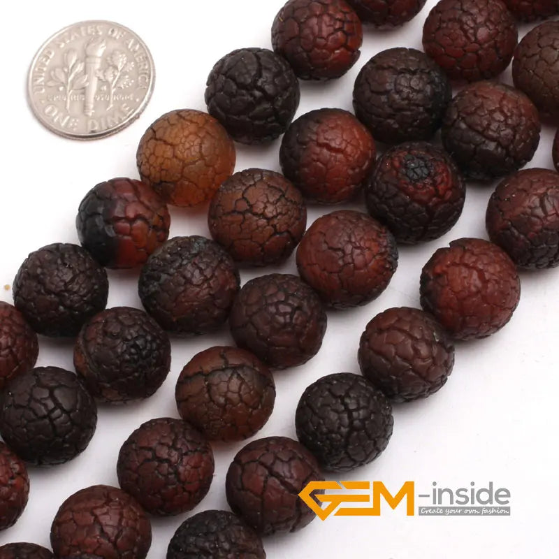 12mm Frost Dream Lace Agate Stone Beads 15" Strand DIY Jewelry Making