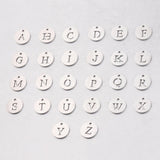 12mm Letter Pendant Mirror Stainless Steel DIY Accessories