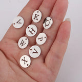 12mm Letter Pendant Mirror Stainless Steel DIY Accessories
