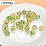 12mm Transparent Floral Glass Beads for DIY Bracelet Necklace Earrings