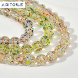 12mm Transparent Floral Glass Beads for DIY Bracelet Necklace Earrings