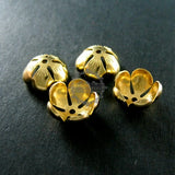 12mm Vintage Raw Brass Flower Beads Cap DIY Beading Jewelry Supplies