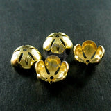 12mm Vintage Raw Brass Flower Beads Cap DIY Beading Jewelry Supplies