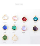 Assorted Heart Faceted Crystal Glass Charm Pendants Connectors Earrings