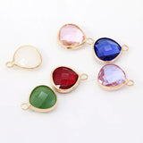 Assorted Heart Faceted Crystal Glass Charm Pendants Connectors Earrings
