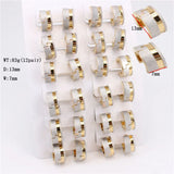 Snap Type Earrings Set - 12 Pairs Stainless Steel LH1126