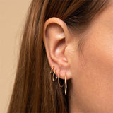12 Pairs 304 Stainless Steel Hoop Earrings Huggie Hoops 12 Gauge Golden 15-70mm