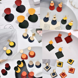 12pairs Fresh Personality Disc Earrings for Women