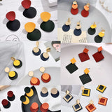 12pairs Fresh Personality Disc Earrings for Women