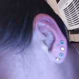 Birthstone Stud Earring Set Crystal CZ Top Daith Ear Studs Jewelry