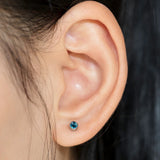 Birthstone Stud Earring Set Crystal CZ Top Daith Ear Studs Jewelry