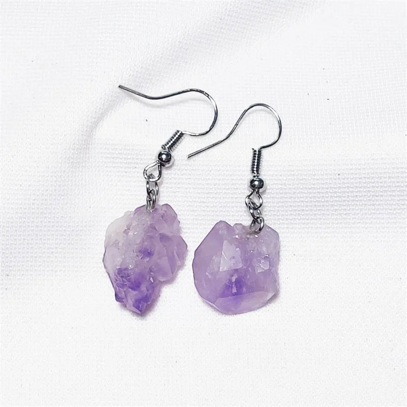 12 Pairs Raw Ore Stone Earrings Variety Pack