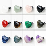 12pc Natural Crystal Heart Car Air Outlet Clip Healing Lucky Gem