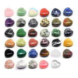 12pc Natural Crystal Heart Car Air Outlet Clip Healing Lucky Gem