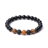 8mm Drawing Stone Beads Evil Eye Bracelet Lucky Jewelry