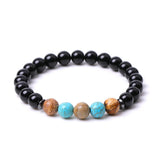 8mm Drawing Stone Beads Evil Eye Bracelet Lucky Jewelry