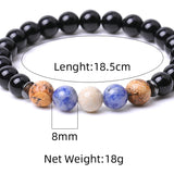 8mm Drawing Stone Beads Evil Eye Bracelet Lucky Jewelry