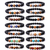 8mm Drawing Stone Beads Evil Eye Bracelet Lucky Jewelry