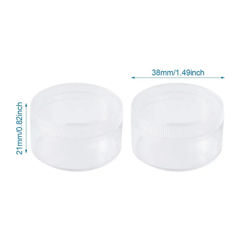 12pc Clear Plastic Jewelry Bead Storage Box Small Round Container Jars