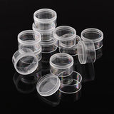 12pc Clear Plastic Jewelry Bead Storage Box Small Round Container Jars