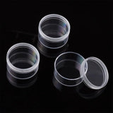 12pc Clear Plastic Jewelry Bead Storage Box Small Round Container Jars