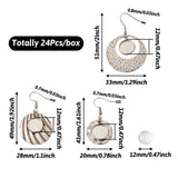 12pc DIY Earring Making Kit Stainless Steel Hooks Glass Cabochongs