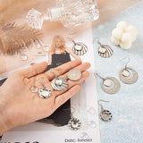 12pc DIY Earring Making Kit Stainless Steel Hooks Glass Cabochongs