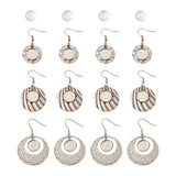 12pc DIY Earring Making Kit Stainless Steel Hooks Glass Cabochongs