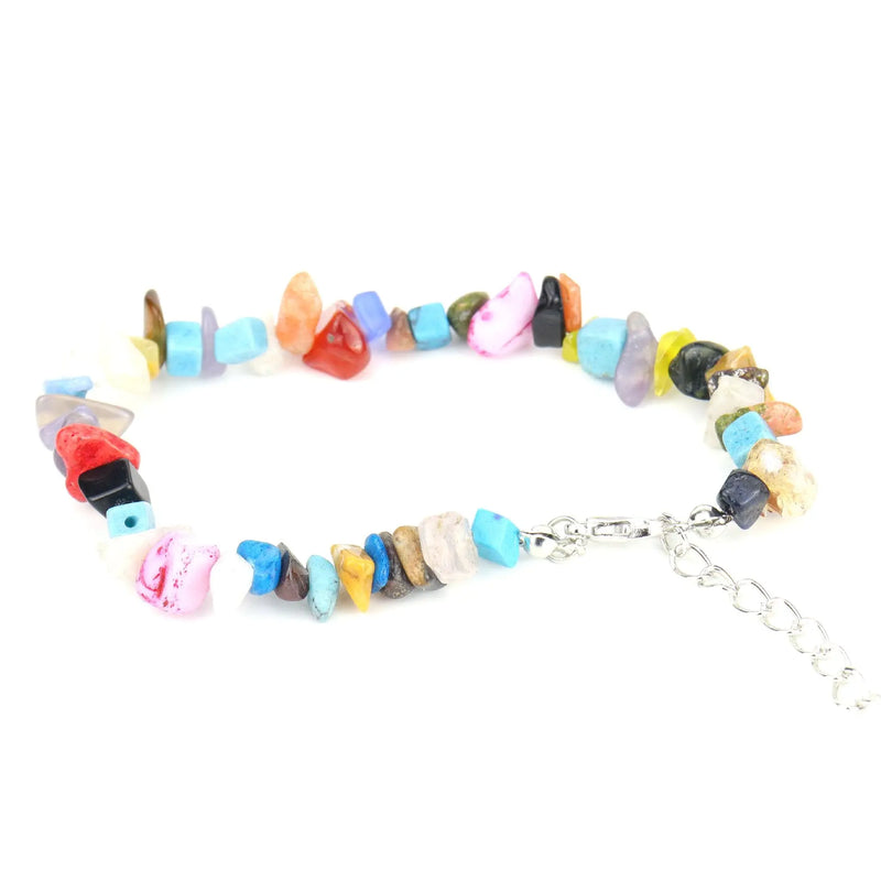 12pc Broken Gravel Stone Beads Bracelet Chakra Jewelry