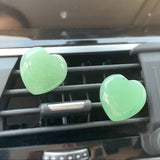 12pc Natural Crystal Stone 25mm Heart Car Air Outlet Decoration
