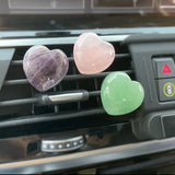 12pc Natural Crystal Stone 25mm Heart Car Air Outlet Decoration