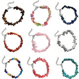 12pc Natural Gem Stone Bracelet Crystal Chip Beads Bracelet for Women