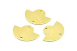 12pc Raw Brass Semi Circle Blanks Pendant Charm 24x17.5x0.8mm