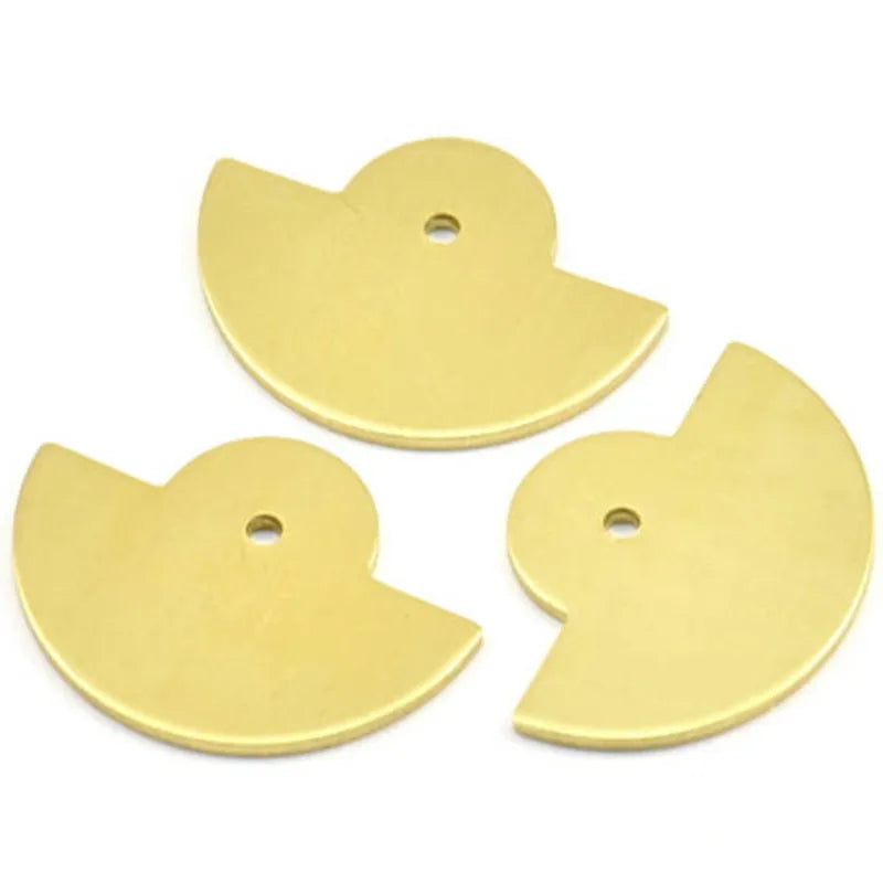 12pc Raw Brass Semi Circle Blanks Pendant Charm 24x17.5x0.8mm
